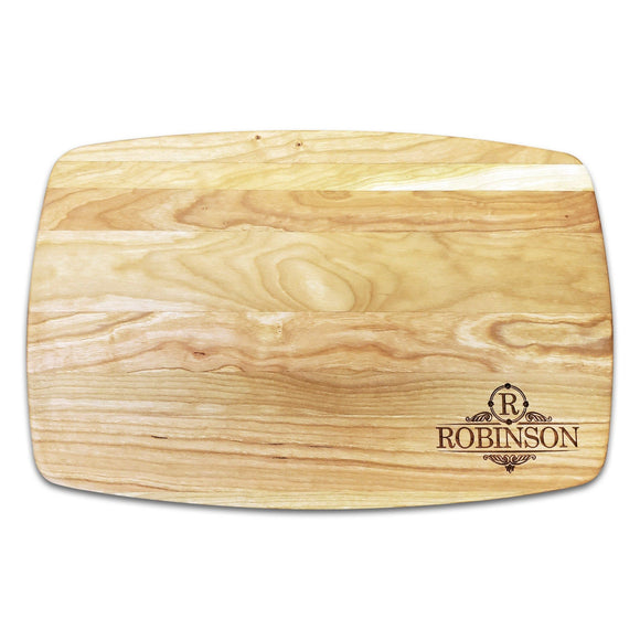 Personalized Arched Cherry Cutting Board (10.5