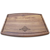 Personalized Arched Walnut Cutting Board With Juice Groove - 9.5" x 12" - Bulk Discounts Bulk Cutting Board Hailey Home 
