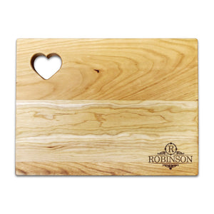 Personalized Cherry Cutting Board - Heart (9" x 12") Cutting Board Hailey Home 