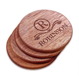 Personalized Mahogany Wood Coasters (4" round) Monogram Slate Coaster Hailey Home 