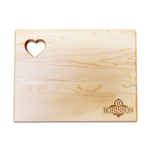 Personalized Maple Cutting Board - Heart (9" x 12") Cutting Board Hailey Home 