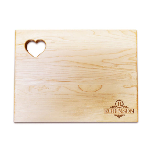 Personalized Maple Cutting Board - Heart (9