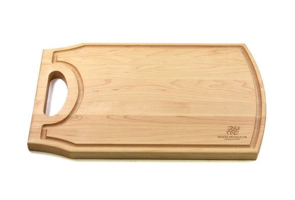 Personalized Maple Cutting Board With Juice Groove & Handle - 10.5