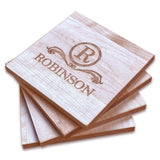 Personalized Maple Wood Coasters (4" square) Monogram Slate Coaster Hailey Home 