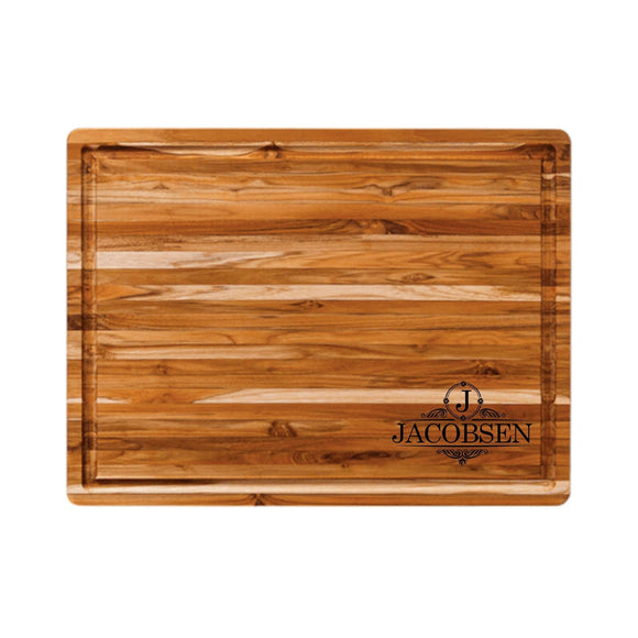 Personalized Teakhaus Edge Grain Cutting Board with Juice Groove (16