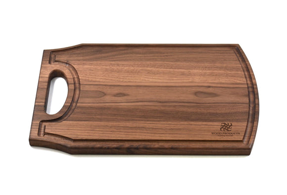 Personalized Walnut Cutting Board With Juice Groove & Handle - 10.5