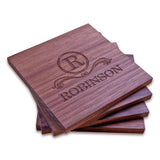 Personalized Walnut Wood Coasters (4" square) Monogram Slate Coaster Hailey Home 