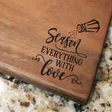 Season Everything With Love - Engraved Walnut Cutting Board (11" x 16") Cutting Board Hailey Home 
