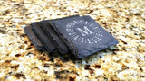 Set of 8 Dots Monogram Engraved Slate Coasters 4" x 4" Monogram Slate Coaster Hailey Home 