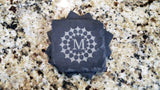 Set of 8 Stars Monogram Engraved Slate Coasters 4" x 4" Monogram Slate Coaster Hailey Home 