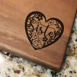 Sister Floral Heart - Engraved Walnut Cutting Board (11" x 16") Cutting Board Hailey Home 