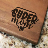 Super Mom - Walnut Cutting Board (11" x 16") Cutting Board Hailey Home 