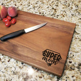 Super Mom - Walnut Cutting Board (11" x 16") Cutting Board Hailey Home 