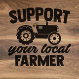 Support Your Local Farmer - Walnut Cutting Board (11" x 16") Cutting Board Hailey Home 