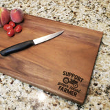 Support Your Local Farmer - Walnut Cutting Board (11" x 16") Cutting Board Hailey Home 