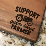 Support Your Local Farmer - Walnut Cutting Board (11" x 16") Cutting Board Hailey Home 