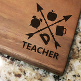 Teacher Crossed Arrows - Walnut Cutting Board (11" x 16") Cutting Board Hailey Home 