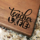 Teacher Life - Walnut Cutting Board (11" x 16") Cutting Board Hailey Home 