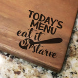 Today's Menu - Engraved Walnut Cutting Board (11" x 16") Cutting Board Hailey Home 