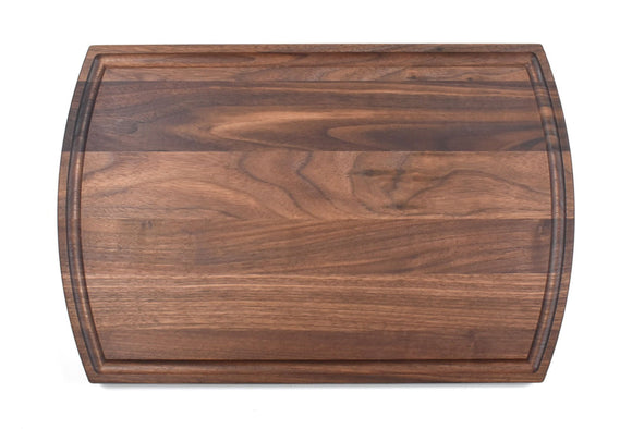 Walnut Cutting Board With Arched Sides And Juice Groove (10.5