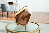 Walnut & Maple Geometric Wall & Table Clock Home Decor Pinwheel Black Walnut w/White 