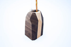 Walnut & Maple Hardwood Geometric Flower Vase Home & Garden Pinwheel 