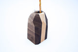 Walnut & Maple Hardwood Geometric Flower Vase Home & Garden Pinwheel Black w/White Stripe 