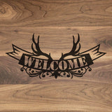 Welcome Banner - Engraved Walnut Cutting Board (11" x 16") Cutting Board Hailey Home 