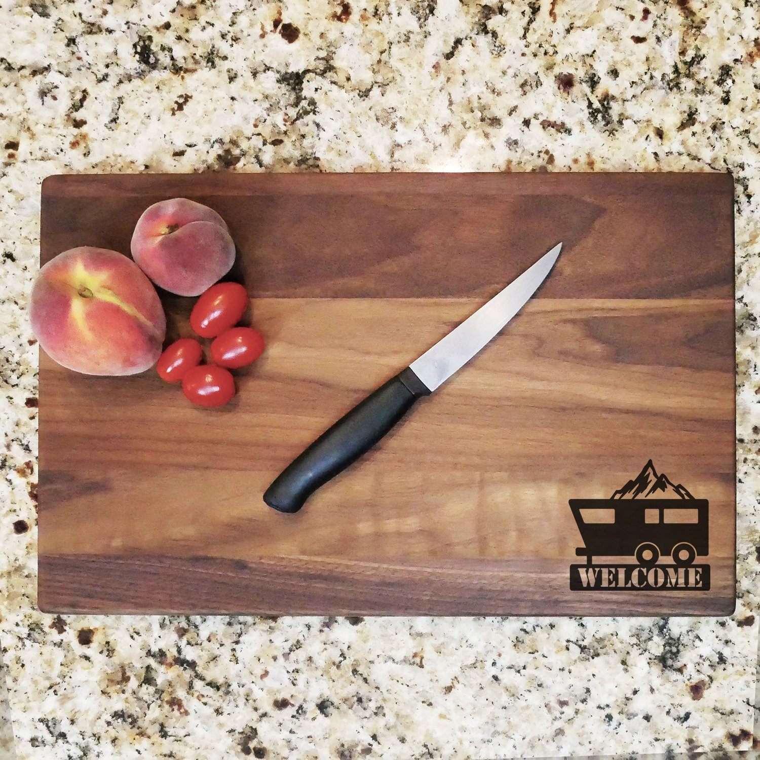 Home Sweet Home with Camper Cutting Board
