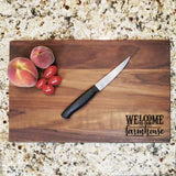 Welcome To Our Farmhouse - Engraved Walnut Cutting Board (11" x 16") Cutting Board Hailey Home 