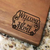 Welcome To Our Home - Engraved Walnut Cutting Board (11" x 16") Cutting Board Hailey Home 