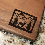Wildlife Scene - Engraved Walnut Cutting Board (11" x 16") Cutting Board Hailey Home 