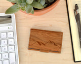 Wooden Business Card Holder - Mountains Gifts Turquoise Lucy 