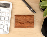 Wooden Business Card Holder - Mountains Gifts Turquoise Lucy 